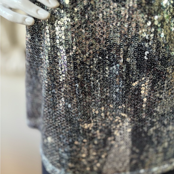 Silence + Noise Sequined Snake Print Sleeveless Tank/Tunic Top - Picture 4 of 11